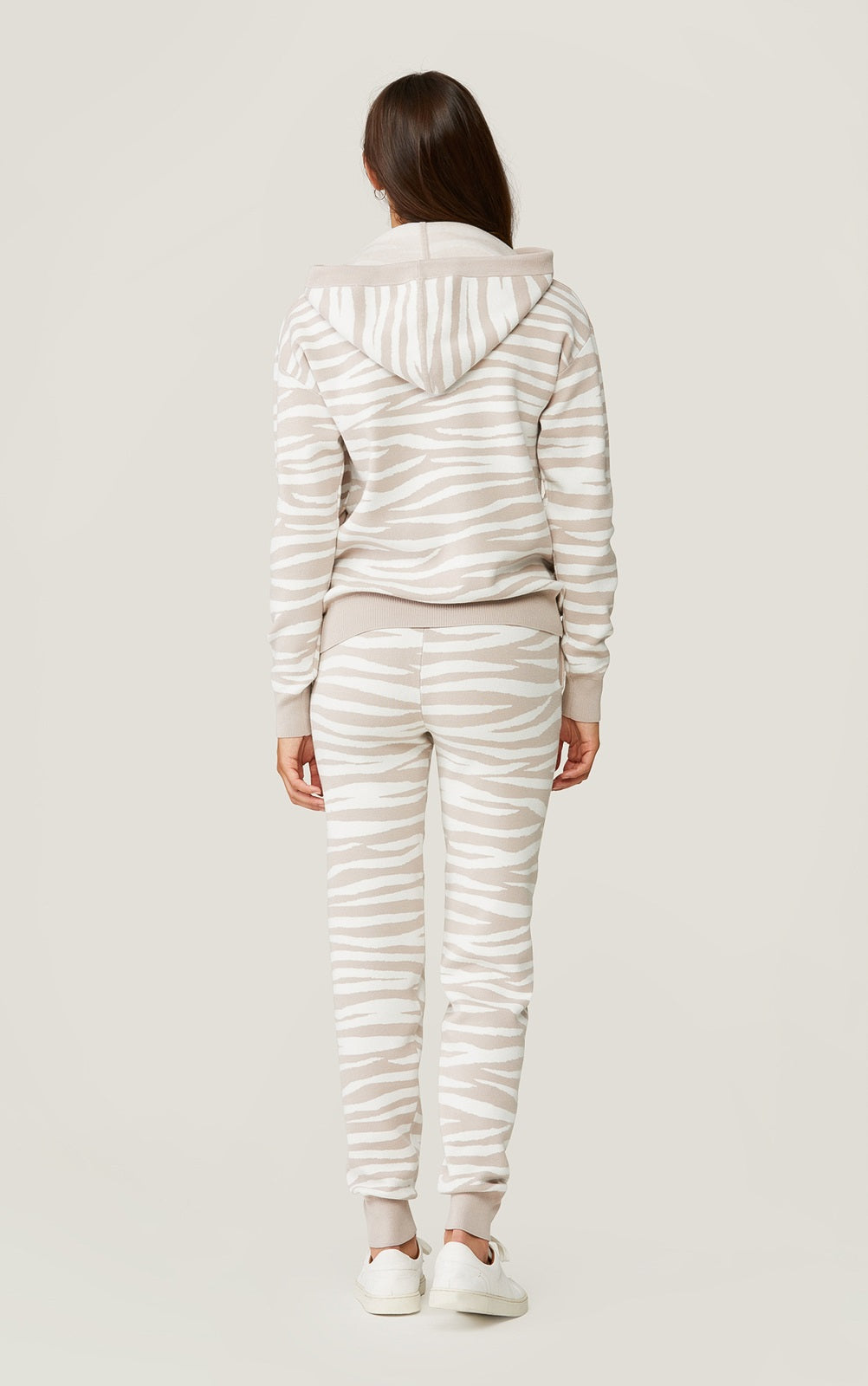 Soia & Kyo - Leila Zebra Print Hoodie in Pearl-Off White
