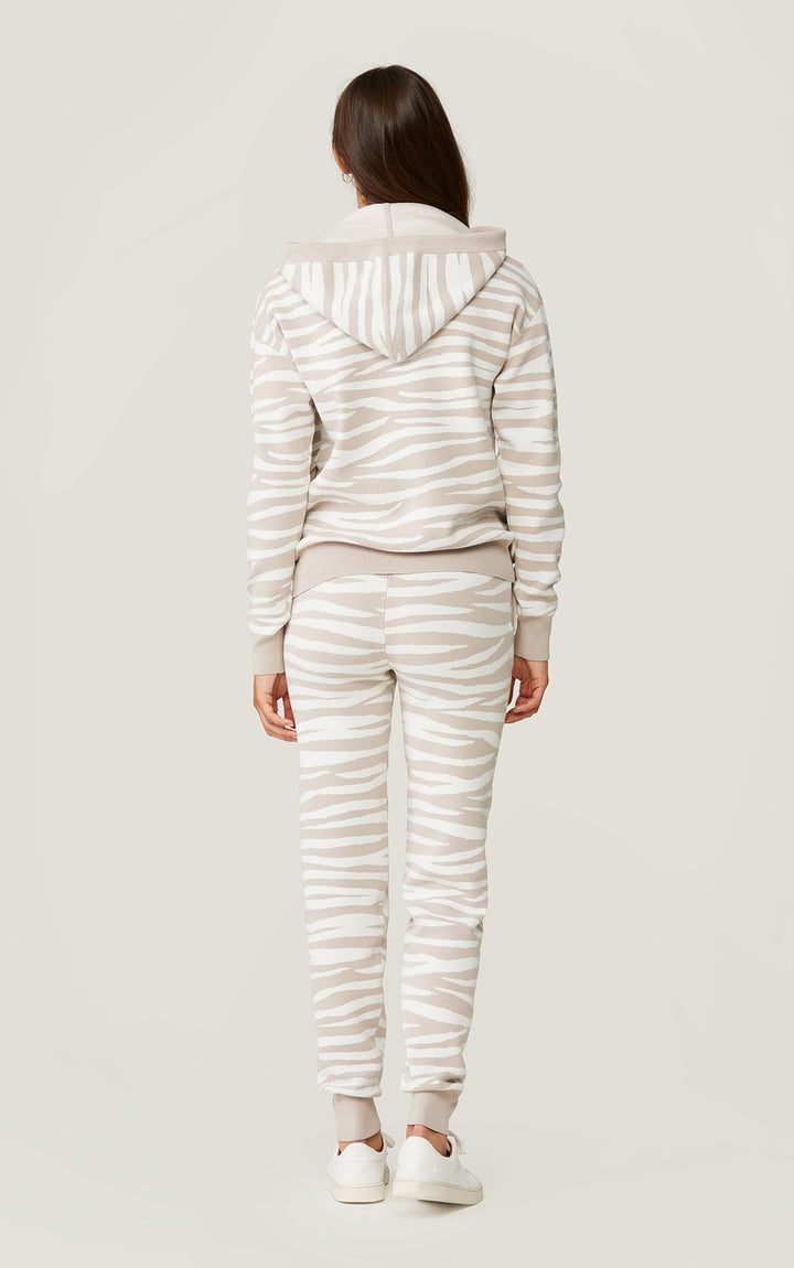 Soia & Kyo - Leila Zebra Print Hoodie in Pearl-Off White