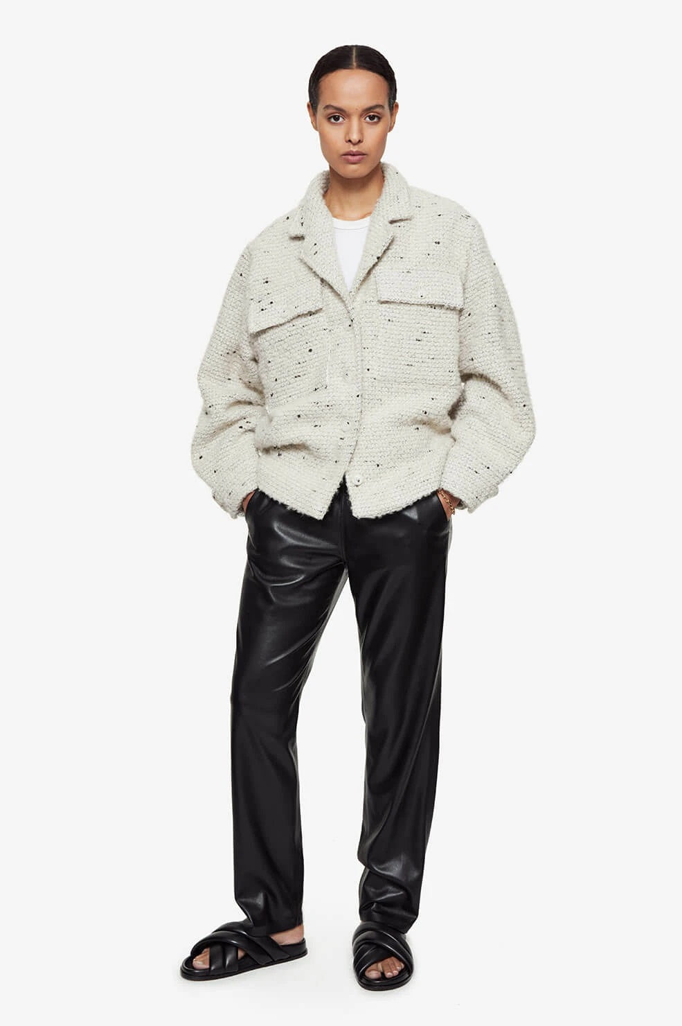 Anine Bing - Leon Jacket White Tweed in Off White