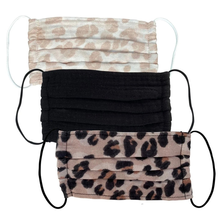 Kitsch - Cotton Face Mask 3pc Set in Leopard
