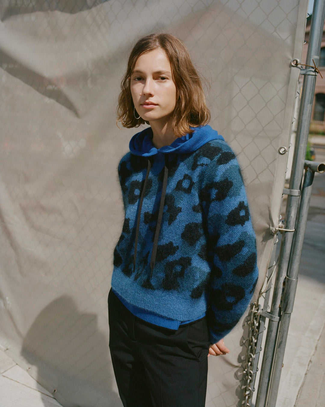Rag & Bone Collection - LEOPARD CREW Bright Blue