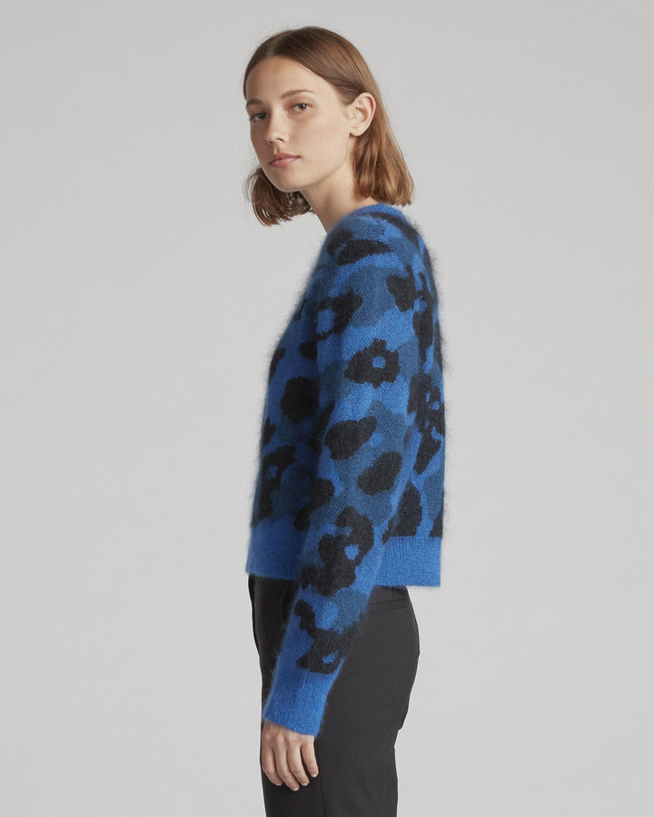Rag & Bone Collection - LEOPARD CREW Bright Blue