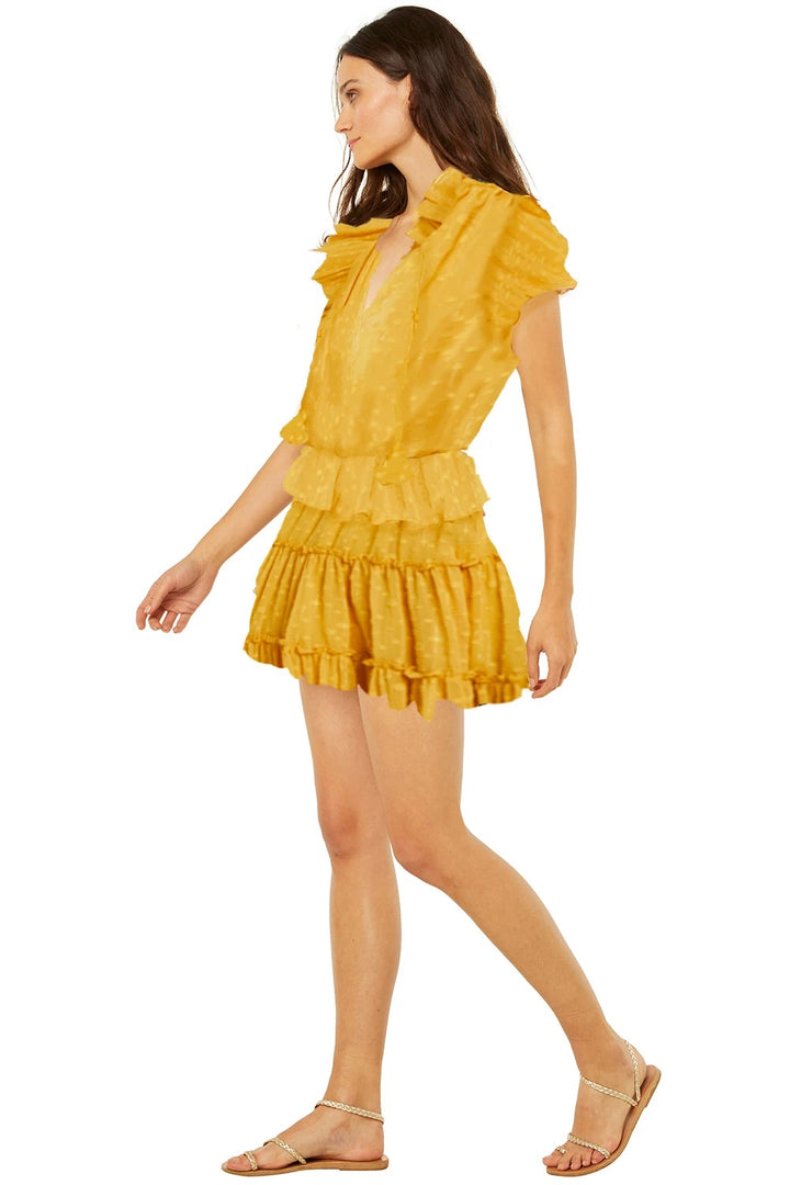 Misa - Lilian Dress in Saffron Clip Dot