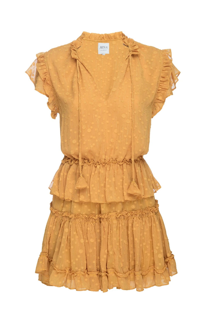 Misa - Lilian Dress in Saffron Clip Dot