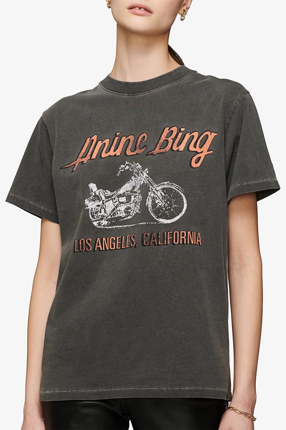 Anine Bing - Lili Tee Motorcycle in Washed Grey