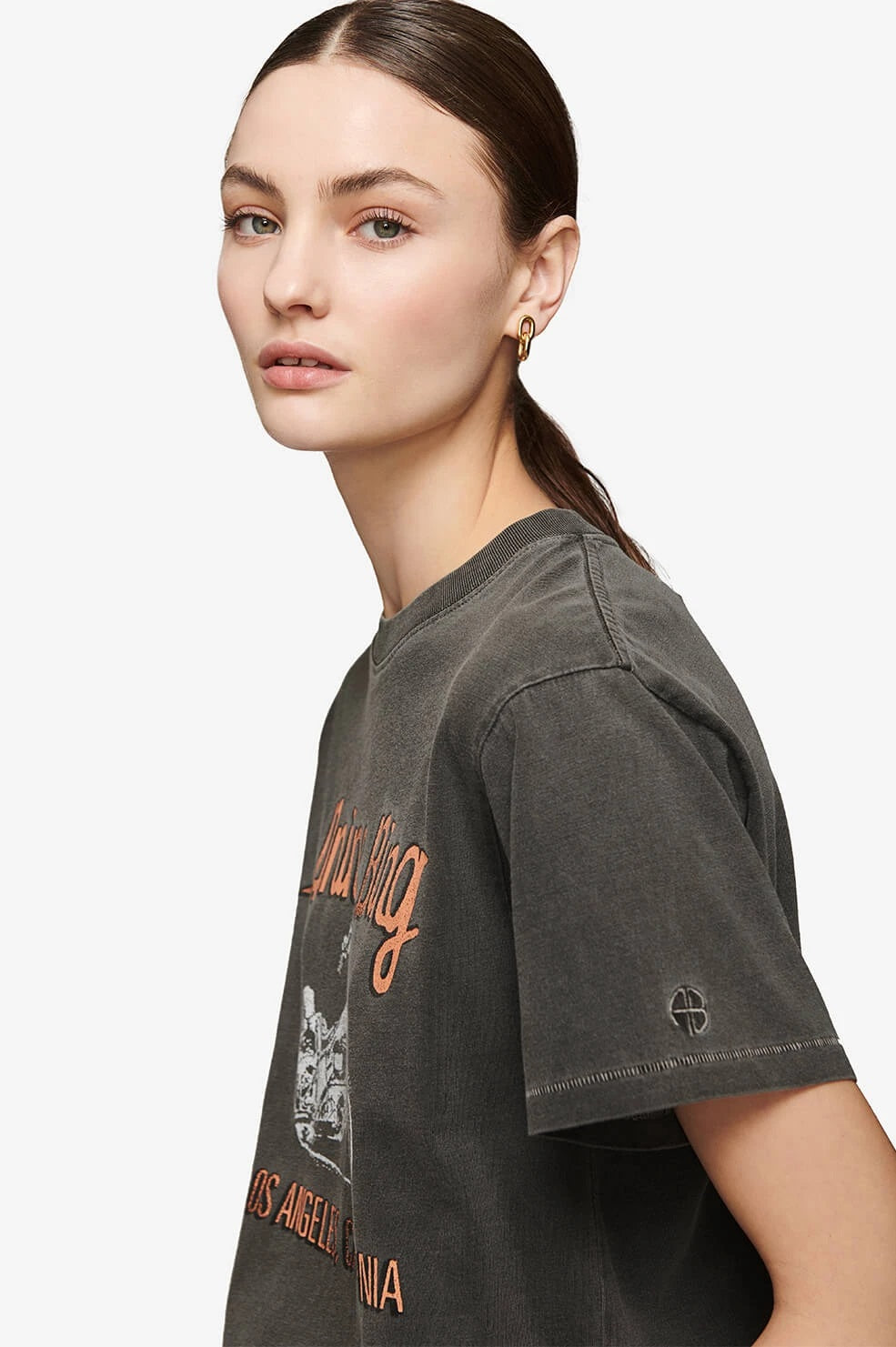 Anine Bing - Lili Tee Motorcycle in Washed Grey