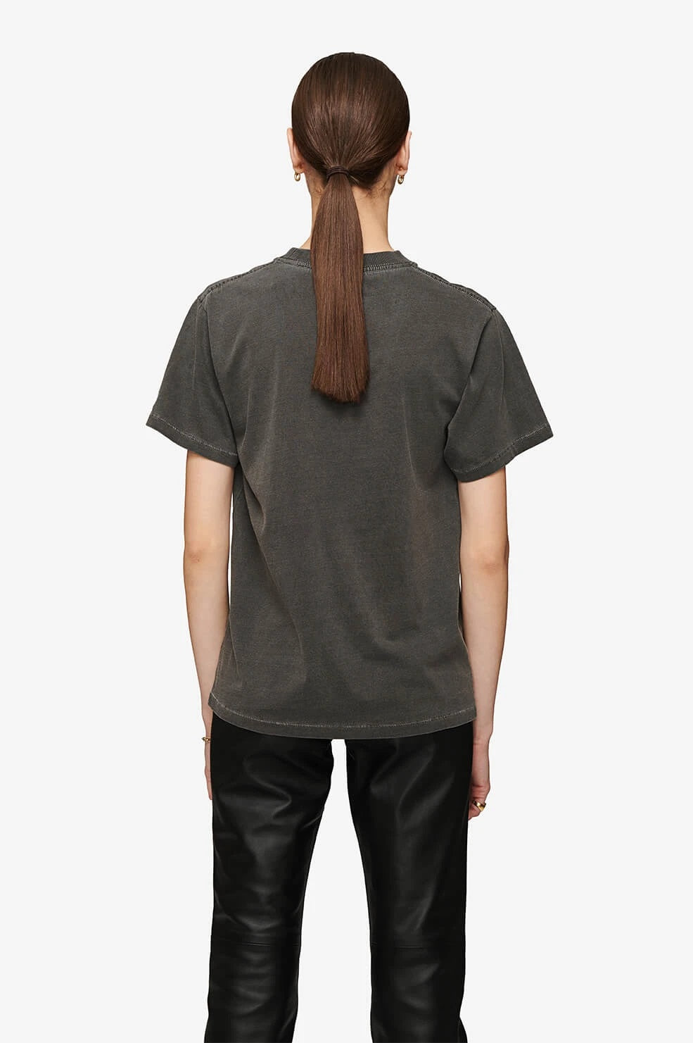 Anine Bing - Lili Tee Motorcycle in Washed Grey Tops