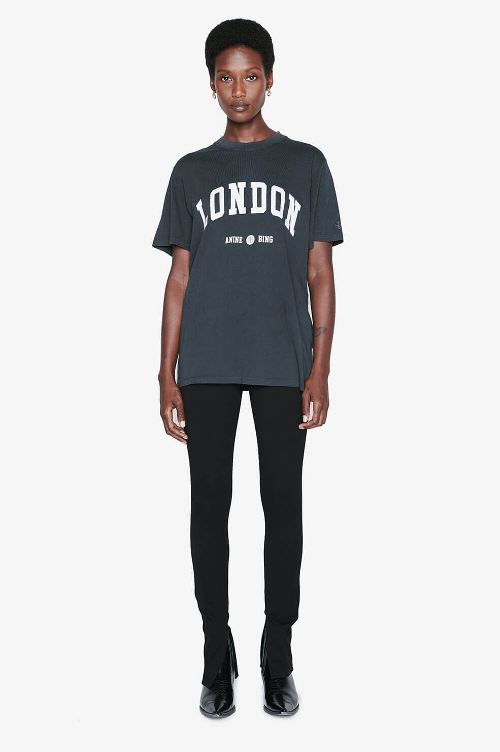 Anine Bing - Lili Tee University London in Washed Black