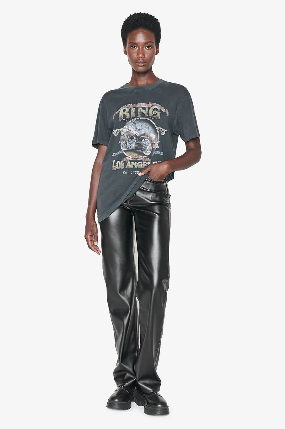 Anine Bing - Lili Tee Biker in Washed Black