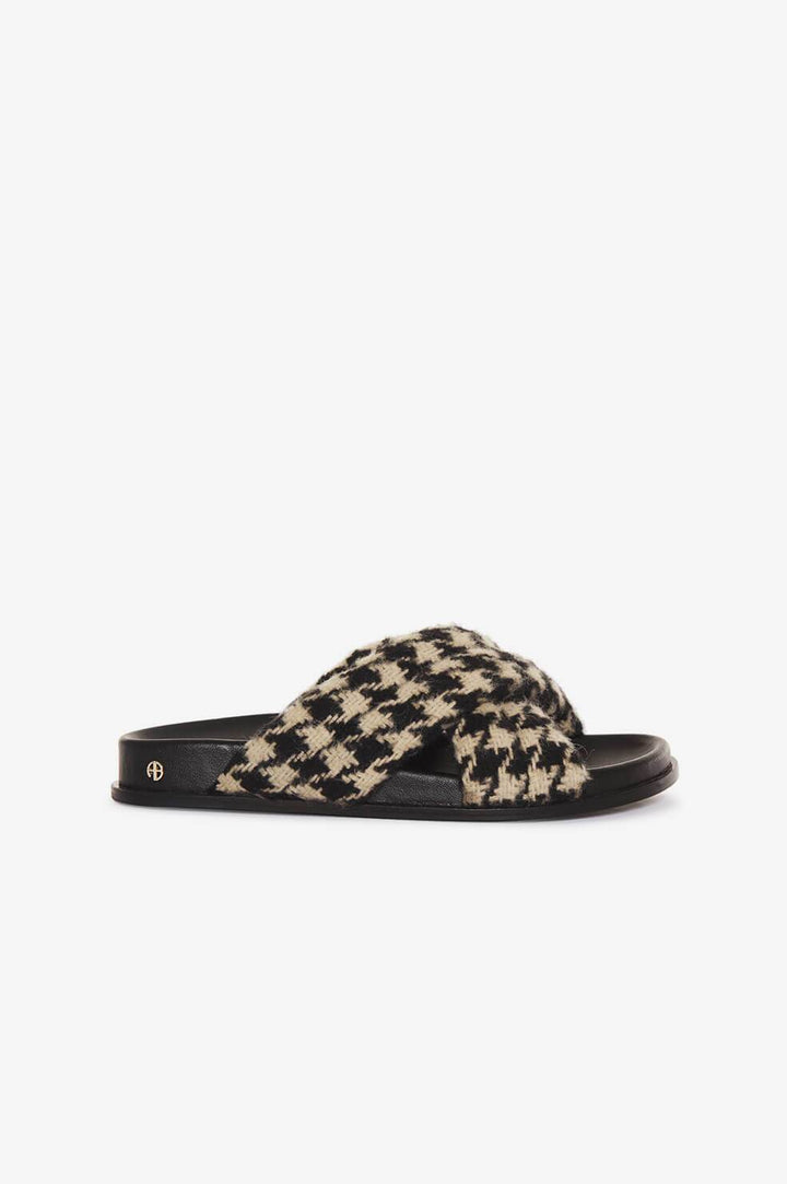 Anine Bing - Lizzie Slides - Houndstooth in Black/Nude