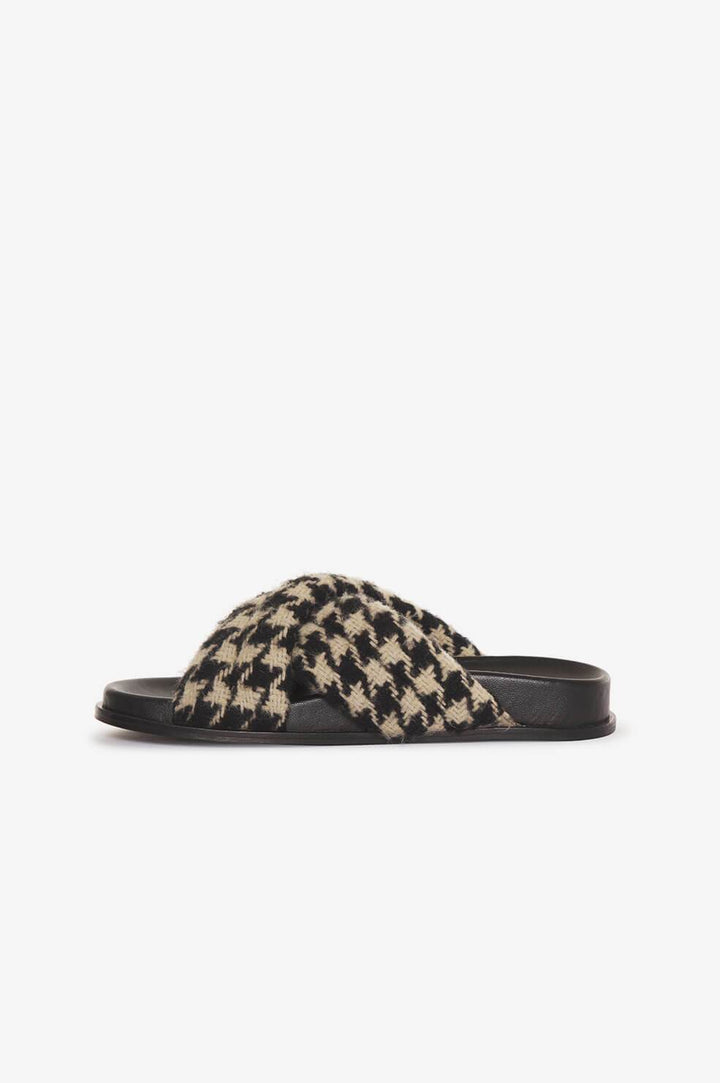 Anine Bing - Lizzie Slides - Houndstooth in Black/Nude
