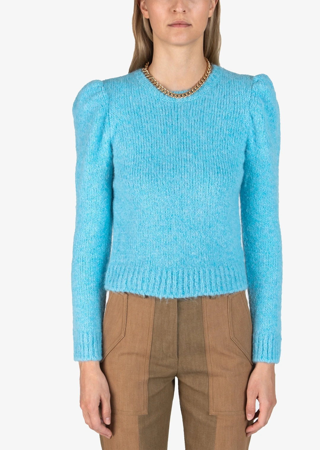 Derek Lam 10 Crosby - Locken Puff Sleeve Sweater in Light Blue