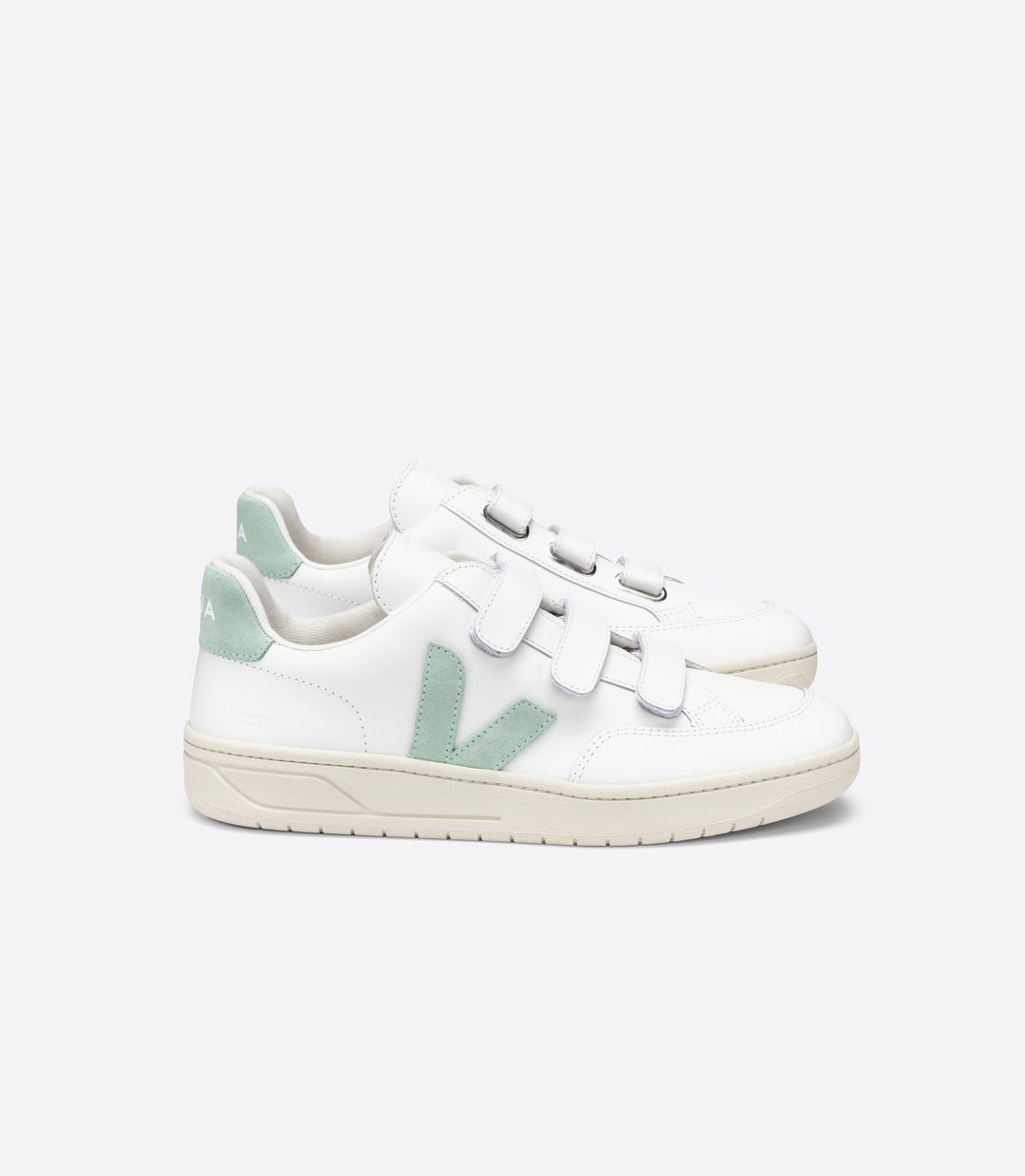 Veja - V-Lock Leather Sneakers in Extra-White Matcha