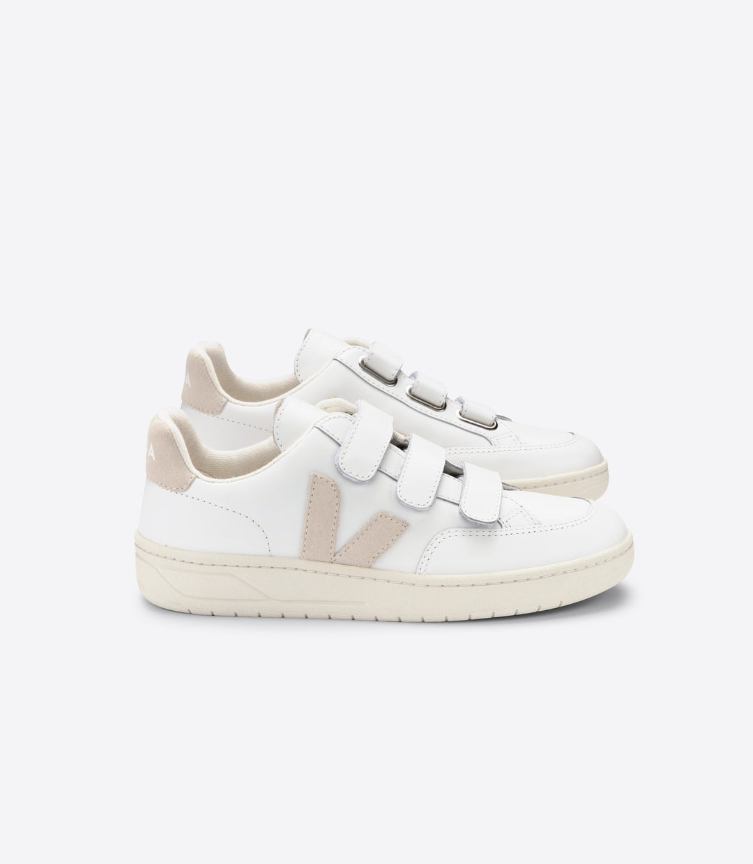 Veja - V-Lock Leather Sneakers in Extra-White Sable