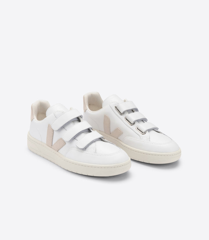 Veja - V-Lock Leather Sneakers in Extra-White Sable
