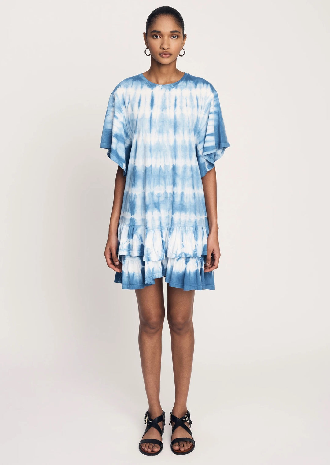 Derek Lam 10 Crosby - Lois S/S Ruffle Dress in Blue