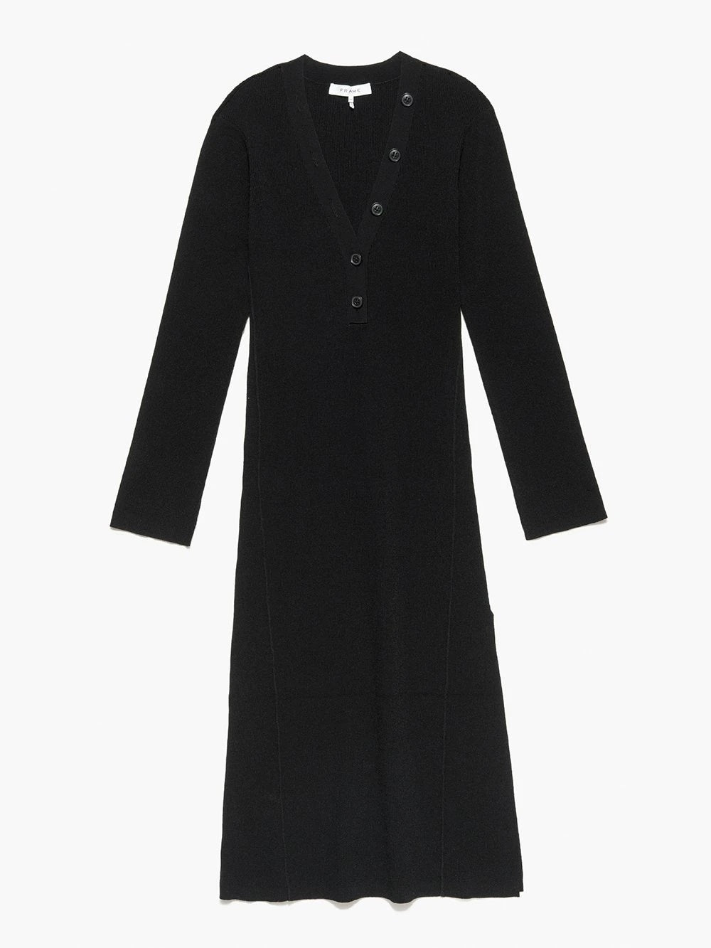 Frame - Long Rib Dress in Noir