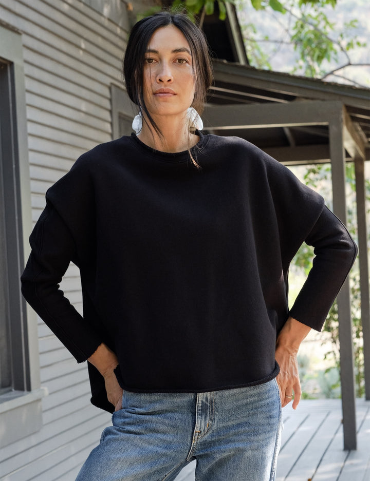 Frank & Eileen - Long Sleeve Capelet in Black