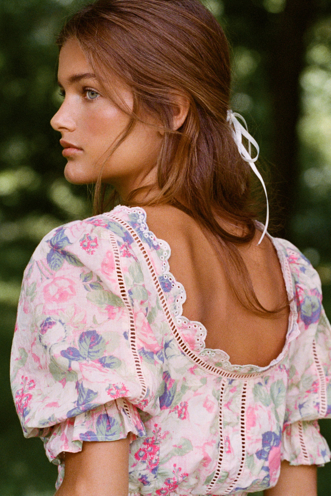Love Shack Fancy - Karsten Crop Top in Veiled Kiss Tops