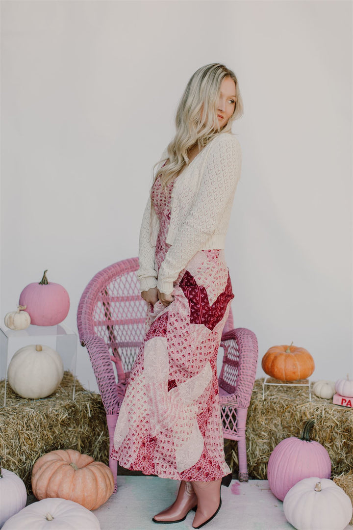 Love Shack Fancy - Mackie Dress in Burgundy Leaves Dresses