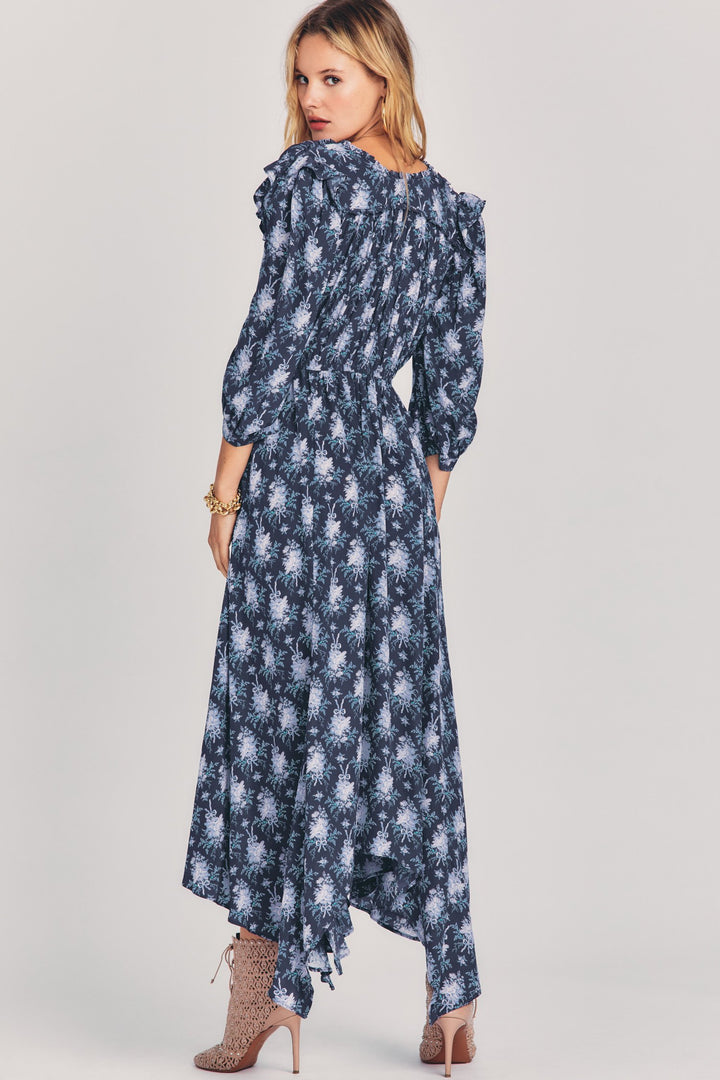 Love Shack Fancy - Milton Dress in Blue Noir Dresses