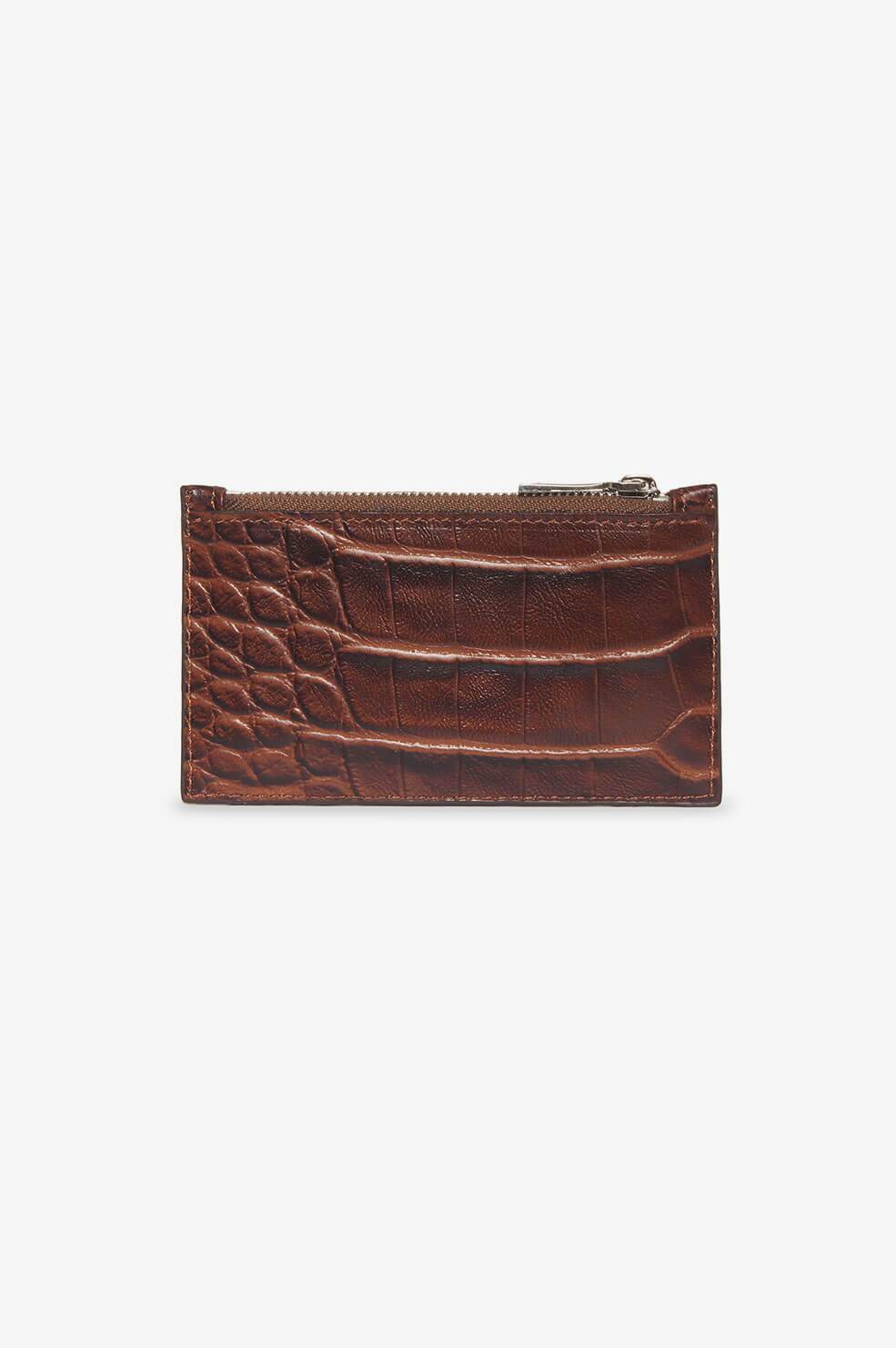 Anine Bing - Luca Card Holder in Brown Croco