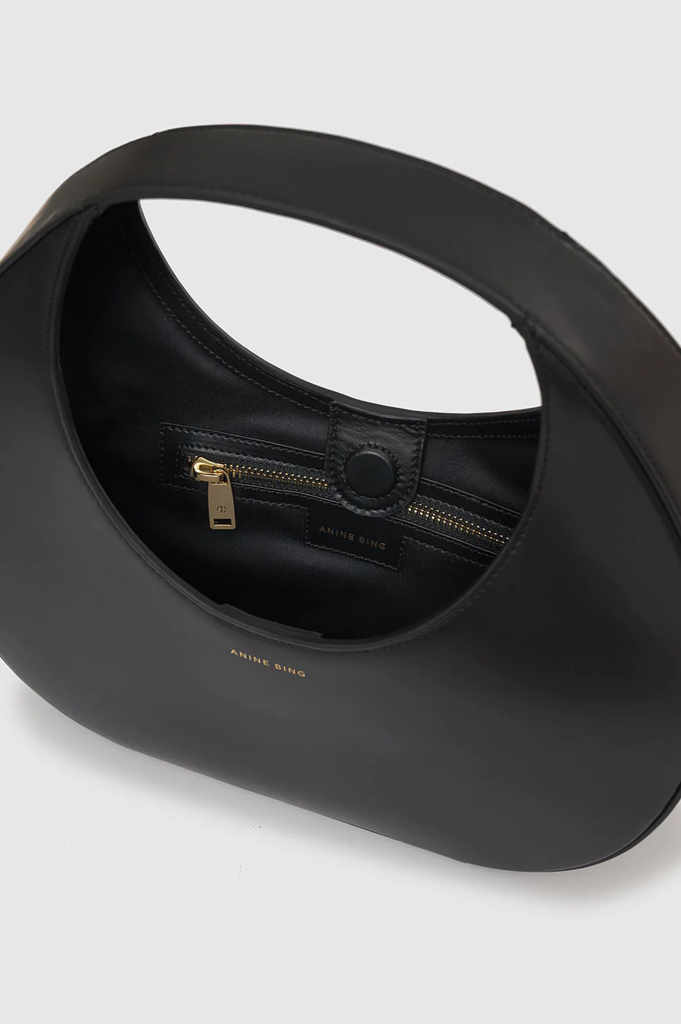 Anine Bing - Mini Luna Bag in High-Shine Black