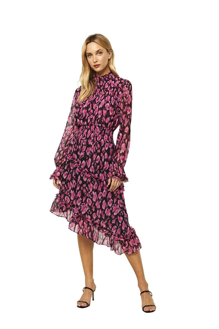 Misa - Lupita Dress in Isadora Leopard/Pink
