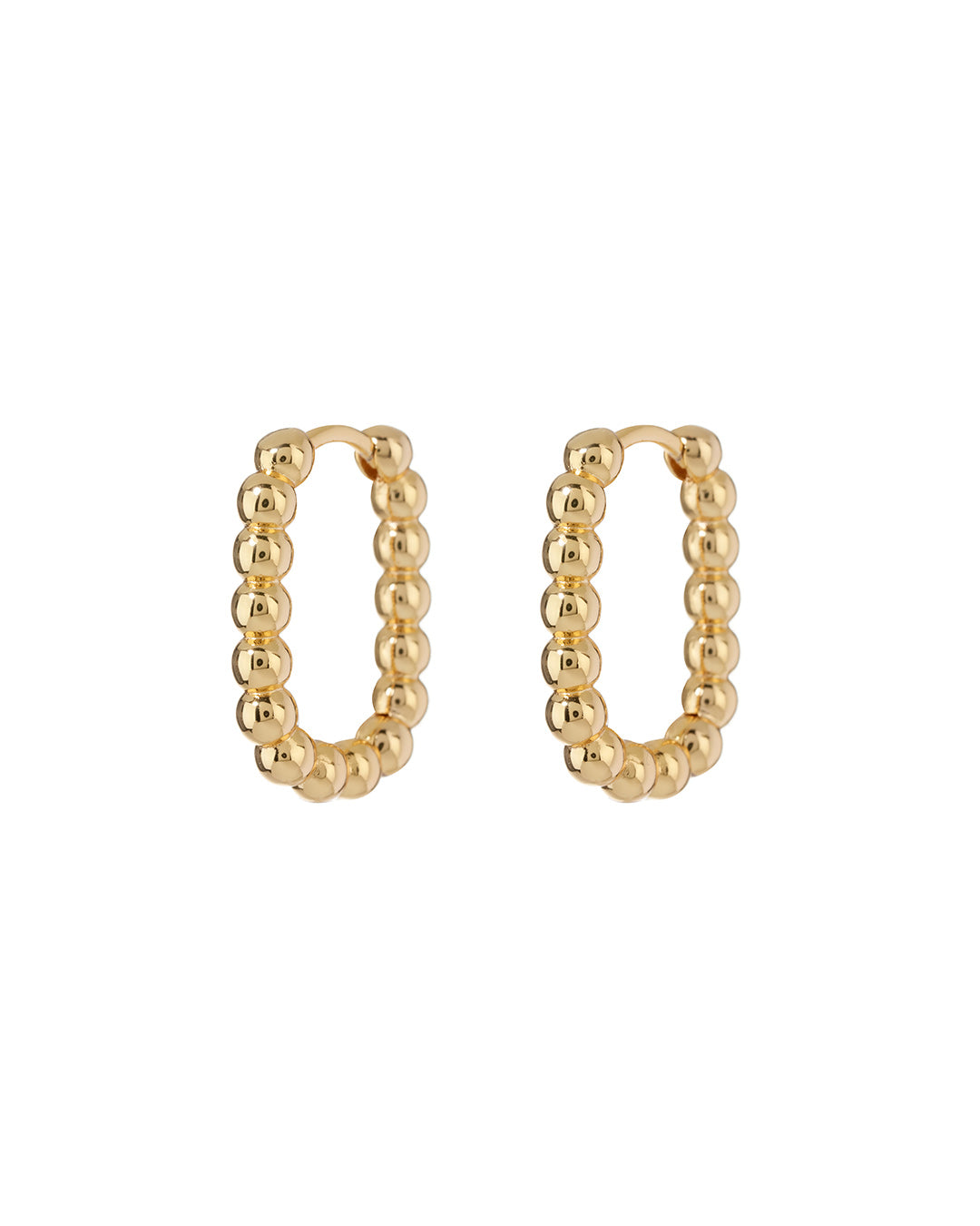 Luv AJ - Beaded Chain Link Huggies in Gold Jewelry