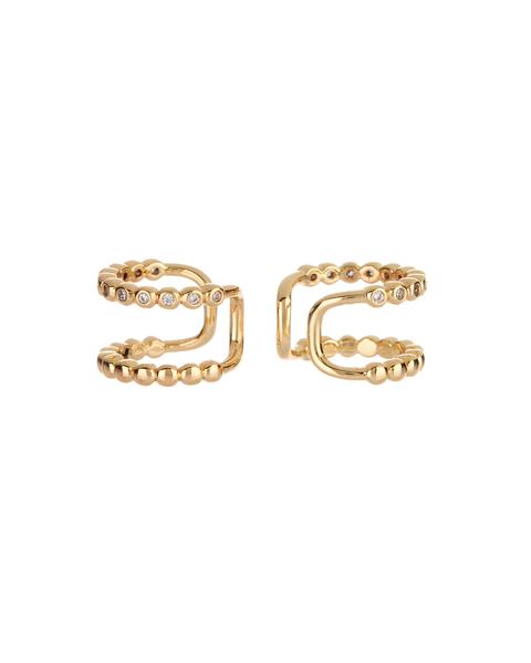 LUV AJ - Beaded Diamonte Ear Cuff in Gold Jewelry