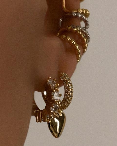 LUV AJ - Beaded Diamonte Ear Cuff in Gold Jewelry