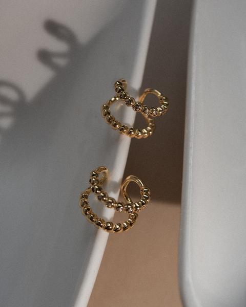 LUV AJ - Beaded Diamonte Ear Cuff in Gold Jewelry
