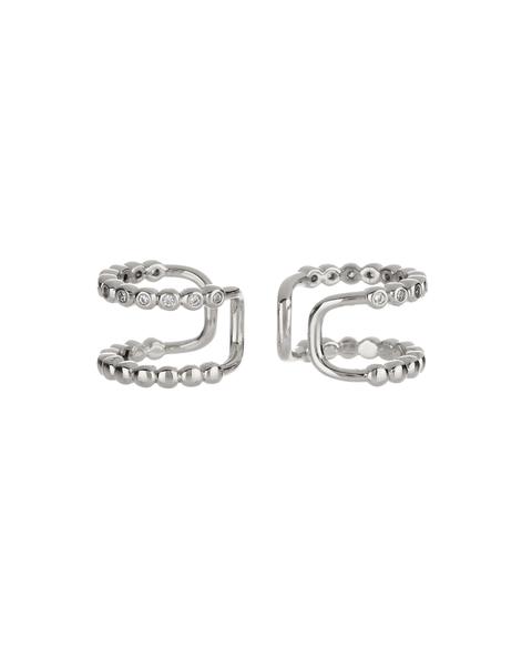 LUV AJ - Beaded Diamonte Ear Cuff in Silver Jewelry