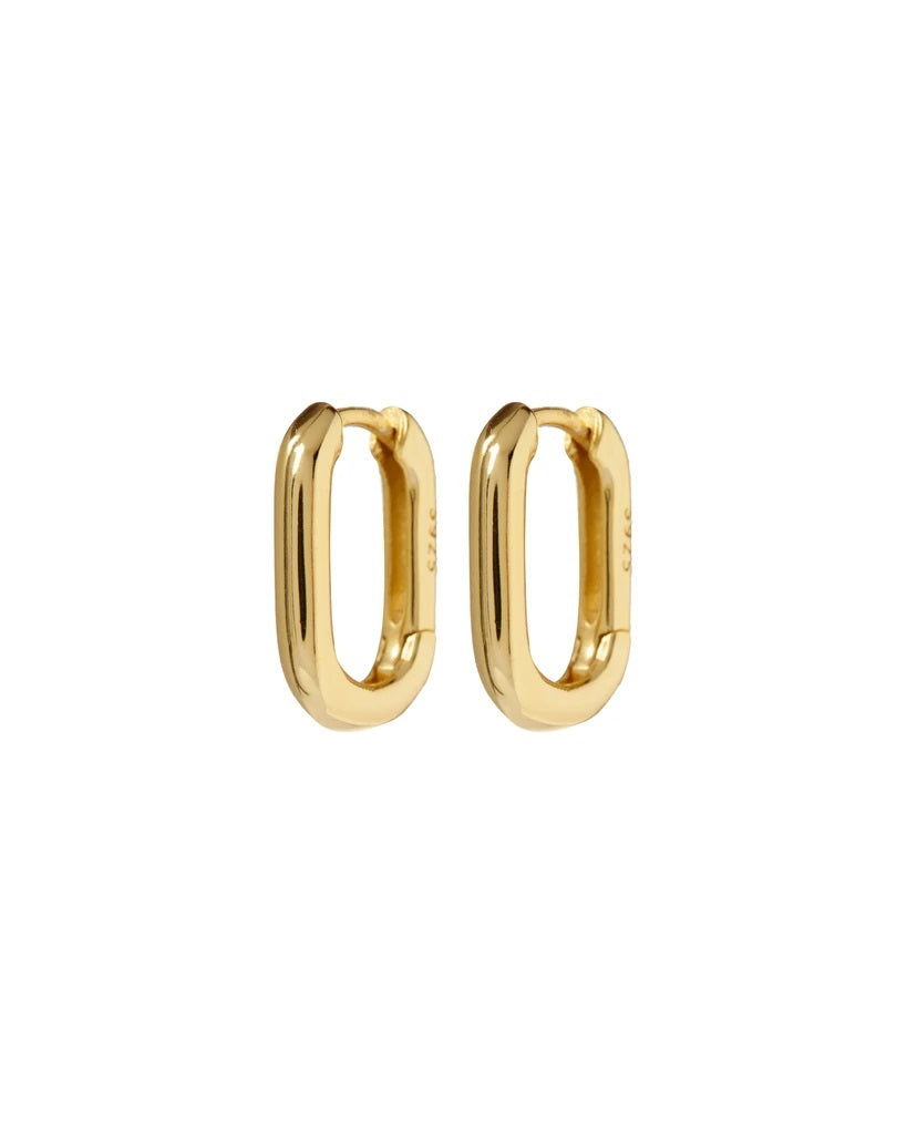 LUV AJ - Chain Link Huggies in Gold Accessories