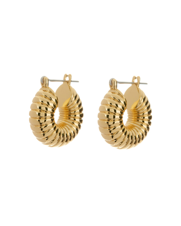 LUV AJ - Ridged Mini Donut Hoops in Gold Jewelry