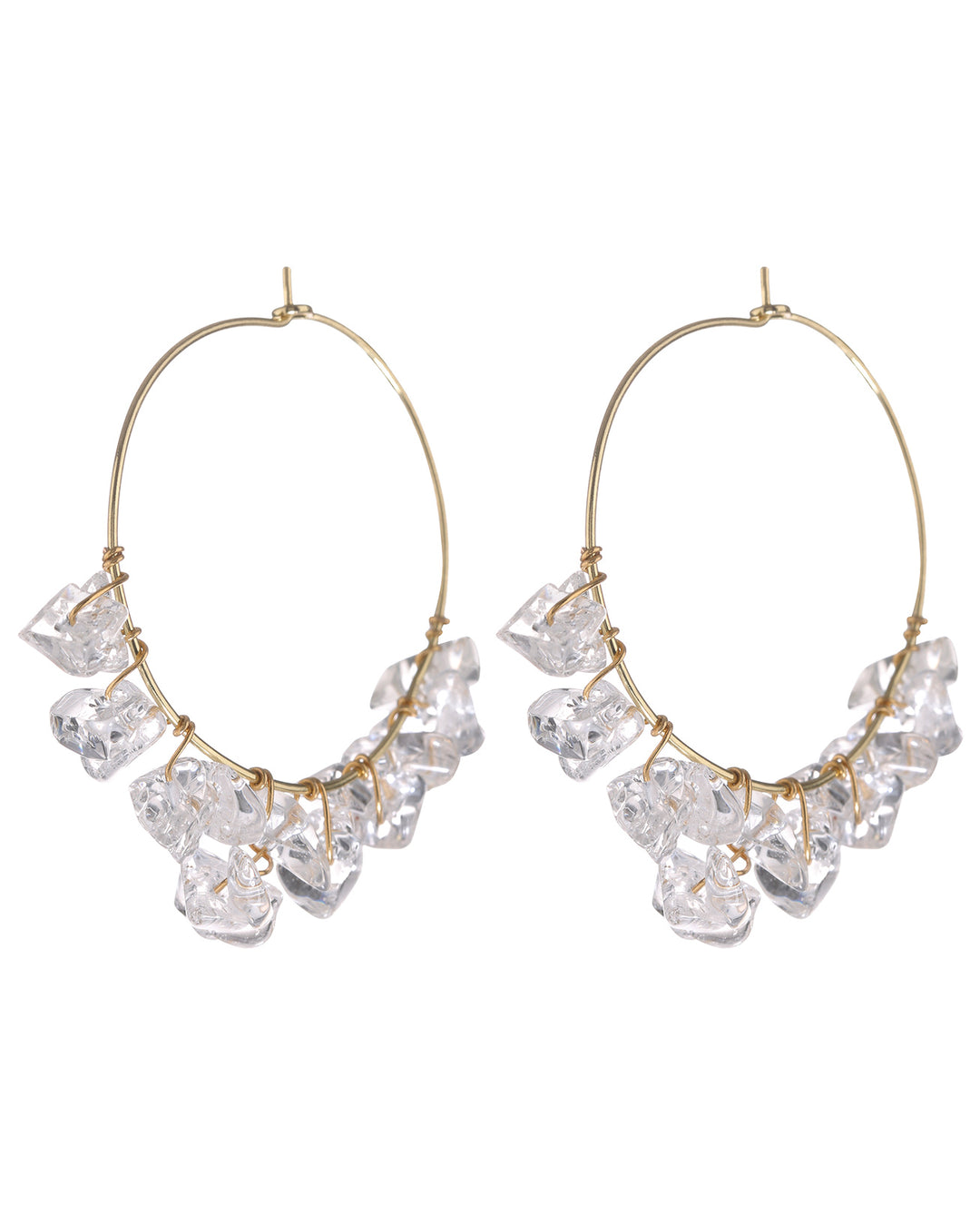 LUV AJ - Rock Candy Wire Hoops in Gold Jewelry