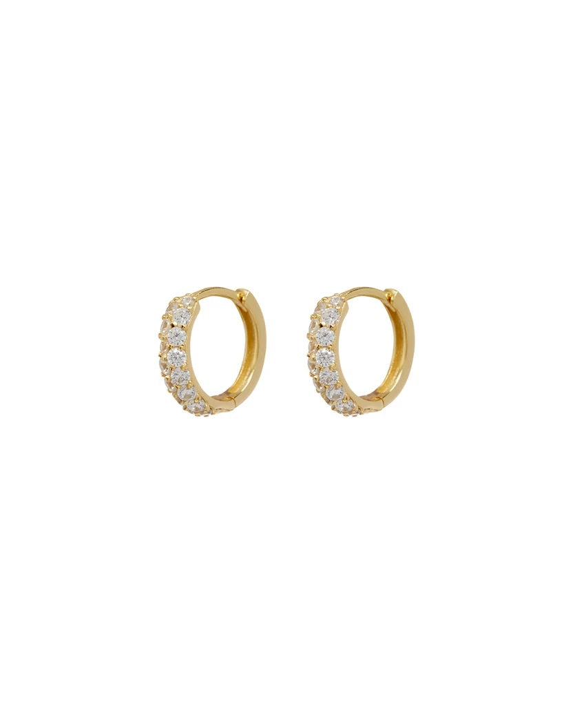 LUV AJ - The Baby Pave Huggies in Gold Jewelry