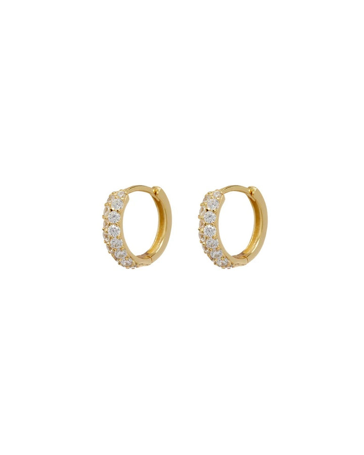 LUV AJ - The Baby Pave Huggies in Gold Jewelry