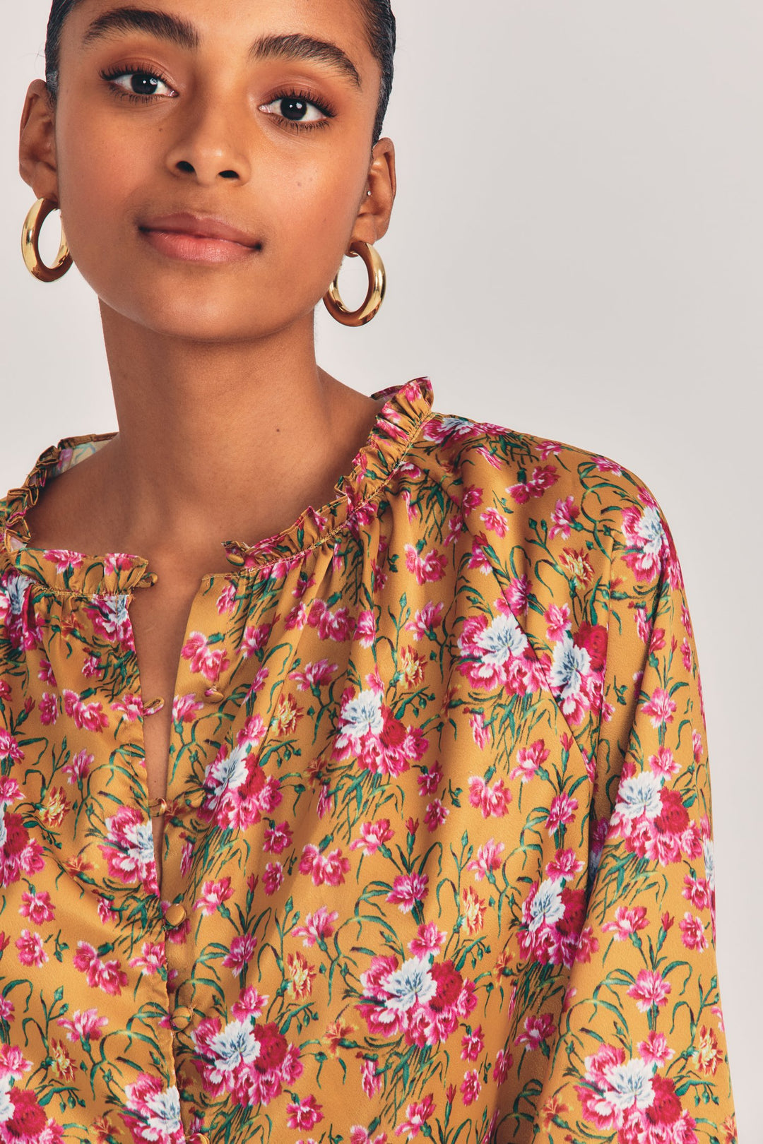 Love Shack Fancy - Manchester Blouse in Ruby Goldmine