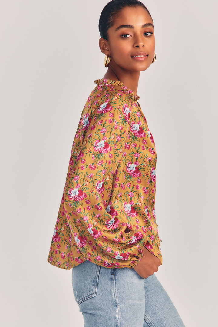 Love Shack Fancy - Manchester Blouse in Ruby Goldmine