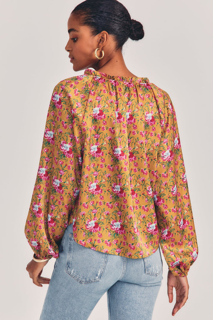 Love Shack Fancy - Manchester Blouse in Ruby Goldmine