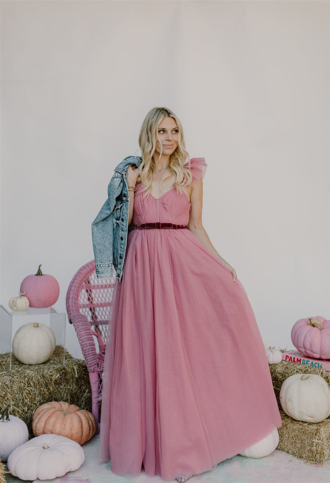 Love Shack Fancy - Macron Gown in Berry Blush