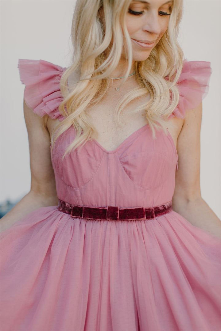 Love Shack Fancy - Macron Gown in Berry Blush