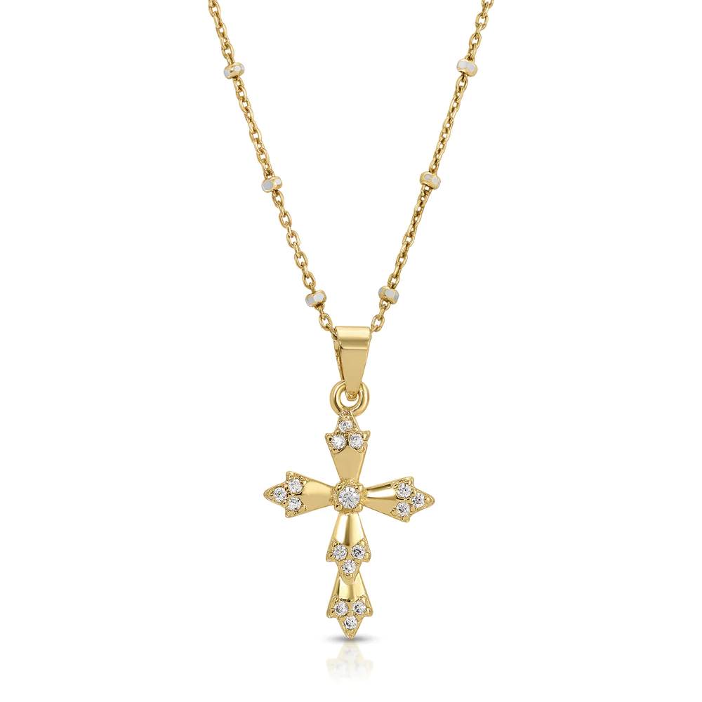 Joy Dravecky - Maiden Cross Necklace in Gold