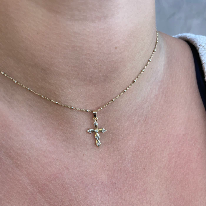 Joy Dravecky - Maiden Cross Necklace in Gold