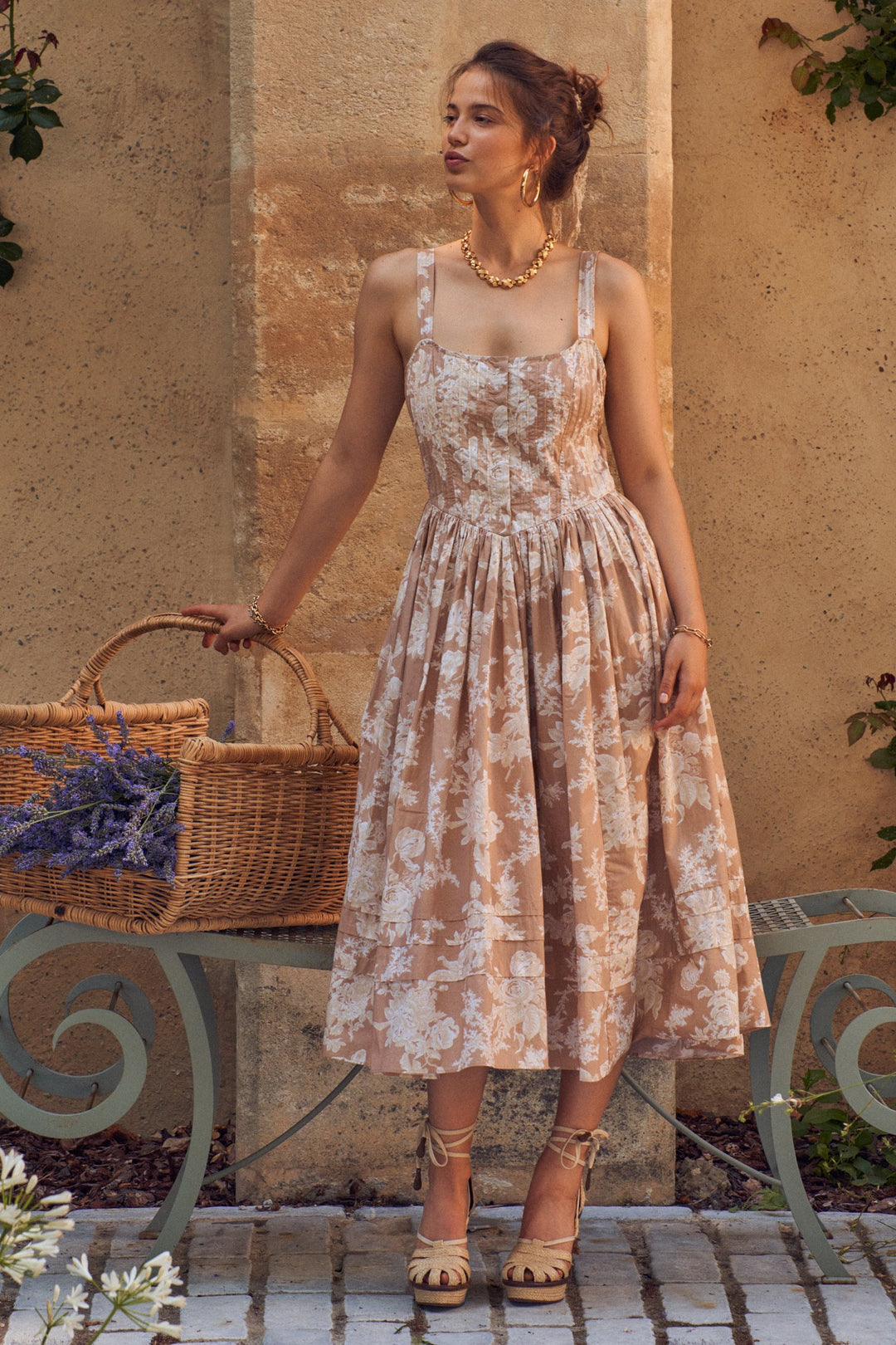 Love Shack Fancy - Majory Dress in Espresso Foam  Blond Genius