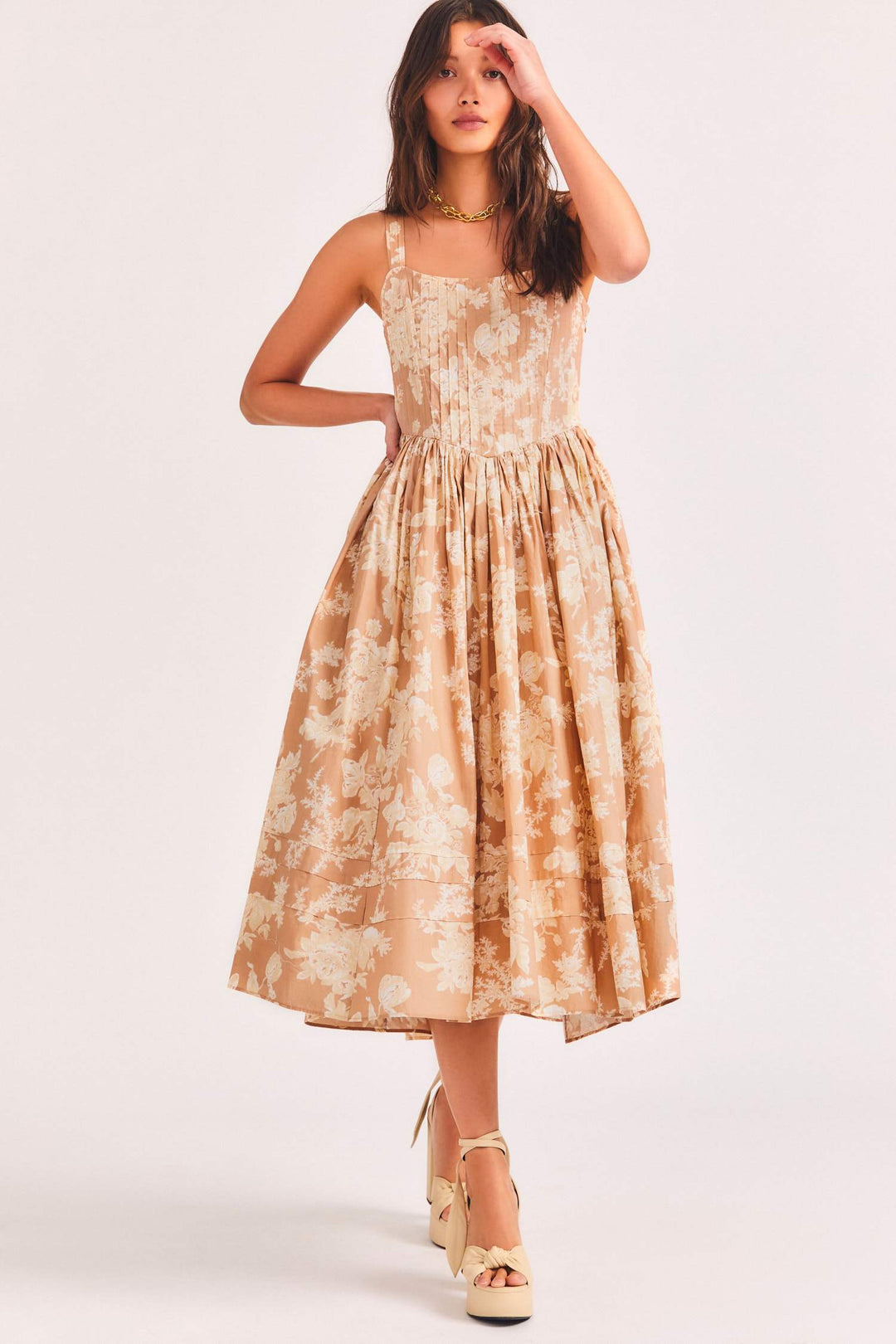 Love Shack Fancy - Majory Dress in Espresso Foam