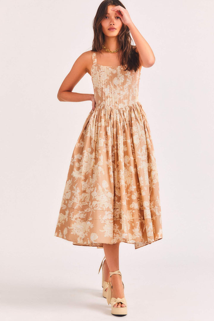 Love Shack Fancy - Majory Dress in Espresso Foam