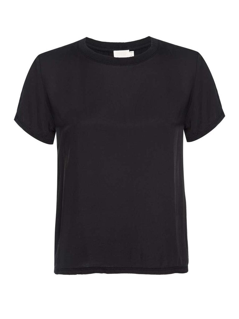 Nation LTD - Marie Sateen Boxy Crop Top in Black