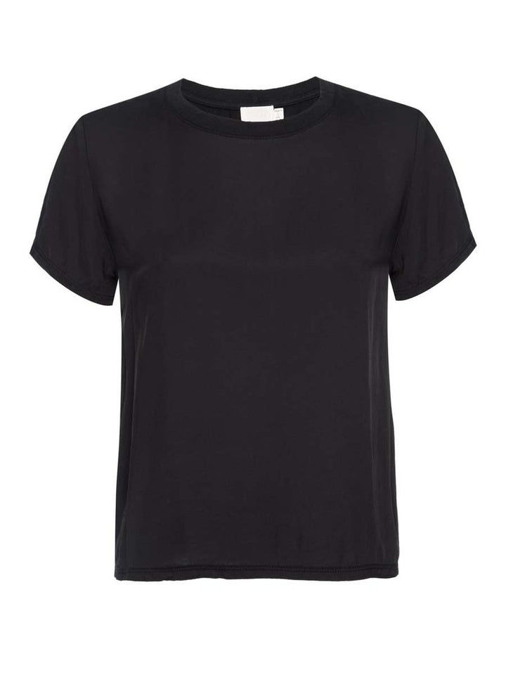 Nation LTD - Marie Sateen Boxy Crop Top in Black